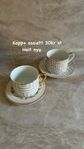 kaffe koppar och assiett 