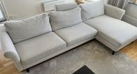 3-sits soffa med schäslong + nackkudde