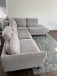 Bridge 3 sits + divan hö (nordby light gray)