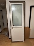 Balkongdörr - 78 x 228 cm - Vit/Brun