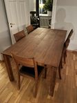 Matbord valnöt med stolar