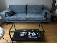 3-sitssoffa i grön sammet