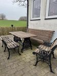 Gjutjärn parkbänk + stol+ soffa 