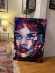Oljemålning, konst, målning, tavla, 70x100 cm, abstrakt