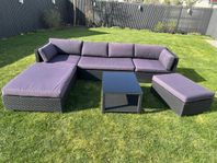 Stor Loungegrupp - Svart konstrotting 