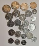 50 st Mynt Svenska/utländska från 1970-2000 talet.