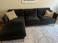 Ellos soffa setar 3-sits i sammet