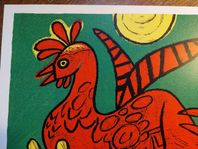 CORNEILLE Original silkscreen "Rooster", 1986