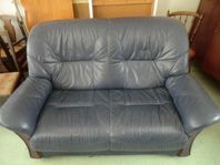 2 sits soffa skinnsoffa skinn läder välvårdad hög rygg