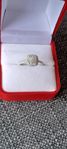 Diamantring, vitguld