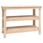 Skobänk, sidebord i massiv furu