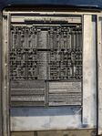 Tågtidtabell 1981 ,metalltyper, typograf,sättare