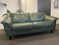 IKEA Sunnersta skinnsoffa 1990-tal, 3-sits, ca 200 cm