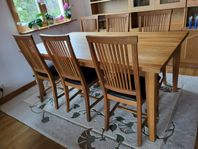 ekbord + 6 stolar 