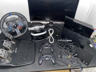 G29 ratt och pedlar. Vr headset och en ps4 med 2 kontroller.