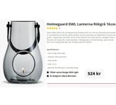 Holmegaard ljuslykta Design handgjord lanterna grå läder