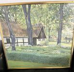 Tavla av Gertrud Carlsson ”Gård utanför Tomelilla”