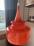 retro vintage taklampa 50-tal. orange glas 