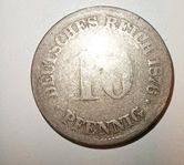 Tyskt mynt 10 Pfennig 1876