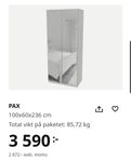 Garderob ikea pax med åheim spegeldörrar
