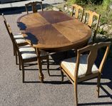 Bord 90x1,80 med 6 fina stolar till