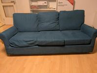 Soffa, två fåtöljer - soffgrupp i mörkblått tyg - IKEA