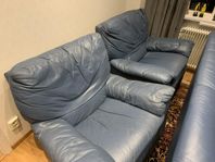 skinnsoffgrupp 3 sits+2 fåtöljer