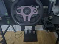 gaming ratt med pedaler och växellåda