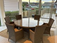 Brafab runt bord + 6 st stolar