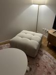 Sittpuff (Beige/Vit)