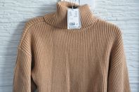 Ny h&m wool blend oversized tjock stickad tröja brun polo