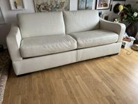 ITALISOFA Bäddsoffa/vitt skinn 3-sits