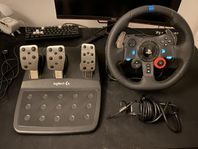 G29 ratt och pedaler. Funkar till ps3, ps4 och ps5