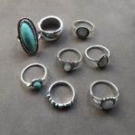 8 st Vintage Bohemia Ringar