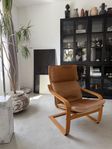 Vintage IKEA Poäng fåtölj i äkta läder – 90-tal
