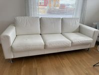 Läder soffa, Vit, 3 sits