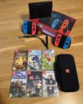 Nintendo Switch med 6st spel