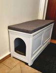 Sittbänk för kattlåda, katthus
