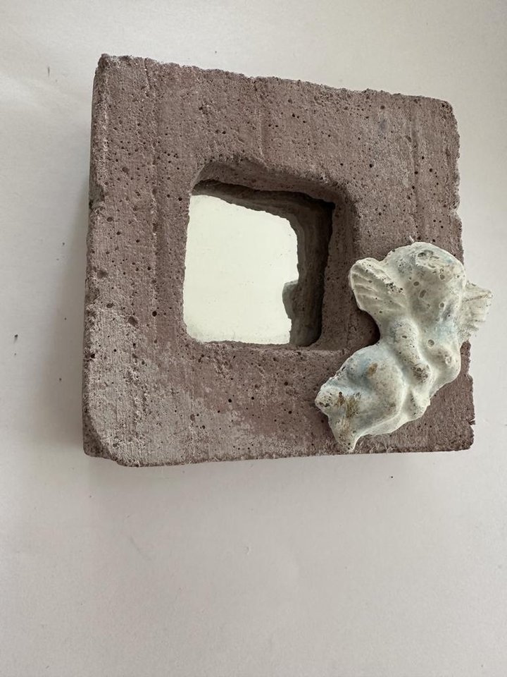 Dekorationsspegel med ängel