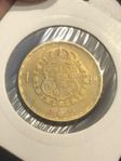 24 karat guldpläterat silvermynt 25 öre 1950
