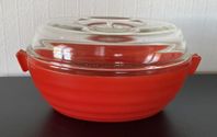 Retro! 1950-tal, Phoenix, England - röd glasform med lock