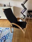 Flätad fåtölj böjträ liknar Bruno Mathsson Alvar Aalto