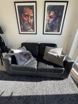 Mjuk skinn soffa + Fåtölj 