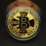 Bitcoin mynt guldpläterat