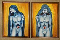 2 Tavlor 30x40 cm - Sara Johnsson - original konst
