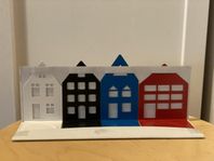 IKEA, retro, 4 hus, värmeljushållare, Vinterfest, Vinterfi