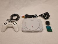 PSOne med kontroll och minneskort