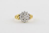 Ring 18K guld med briljantslipade naturliga diamanter 1 ctv.