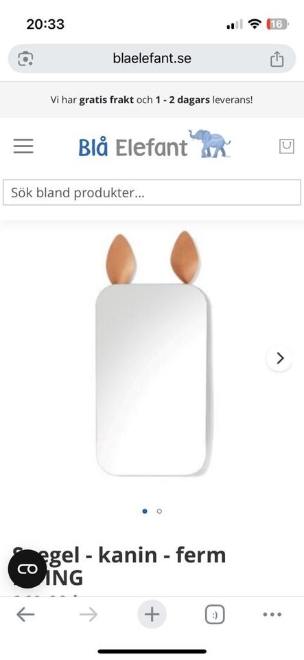 Spegel med kaninöron från Ferm Living