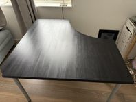 Svart hörnskrivbord 120x120